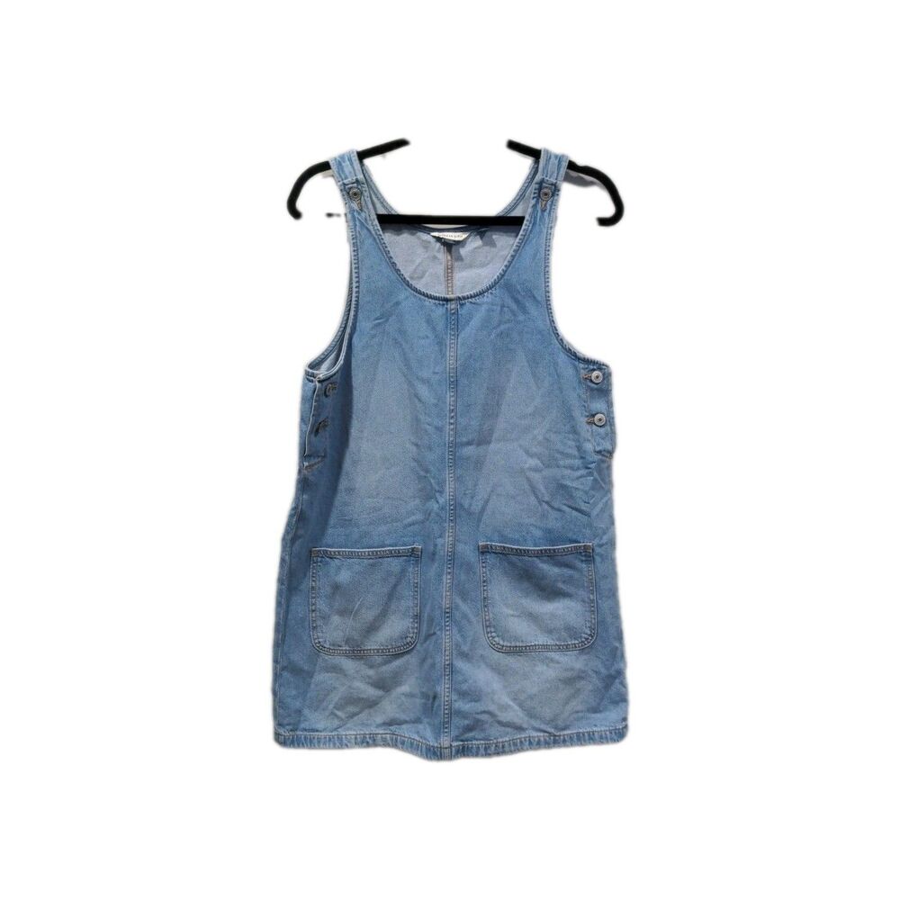 American Eagle Womens Denim Overall Mini Dress Size S Blue Y2K Artsy 90s